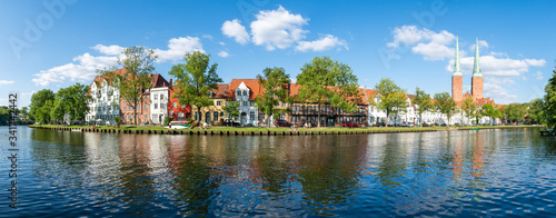 Panoramic view of the Hanseatic City of Lübeck, Schleswig-Holstein, Germany