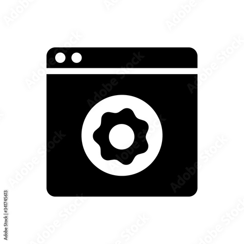 Browser setup icon. Web page settings sign. Line design.