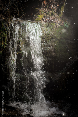 Waterfall. Water falling from a cliff photo