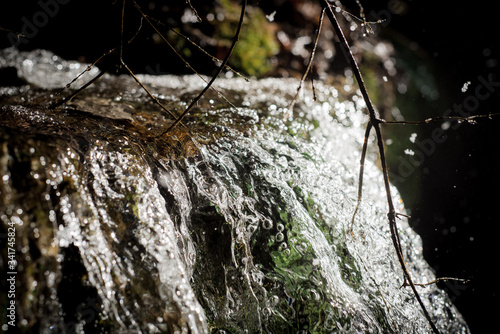 Waterfall. Water falling from a cliff photo