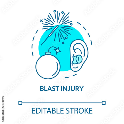 фотографія Blast injury, neurotrauma wound concept icon