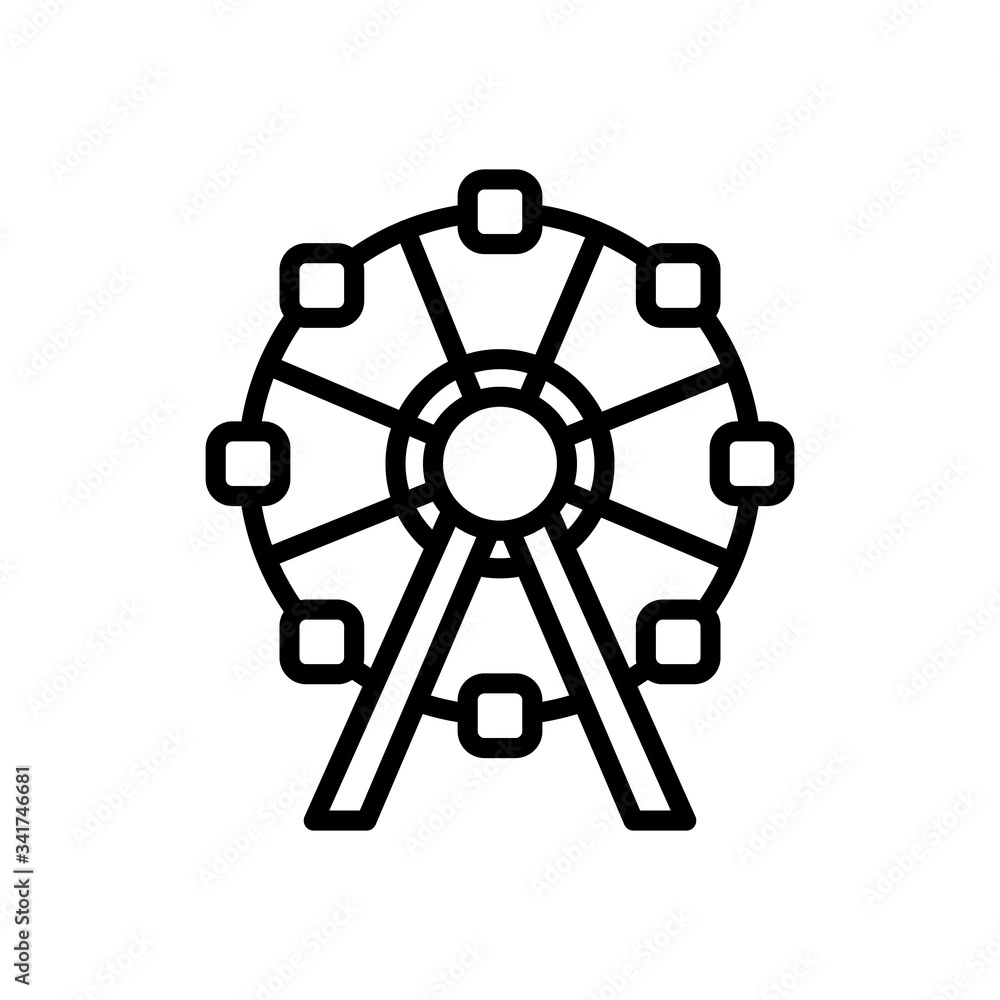 Ferris wheel icon in trendy line style. Entertainment concept. Ferris wheel icon in trendy line style. Entertainment concept.