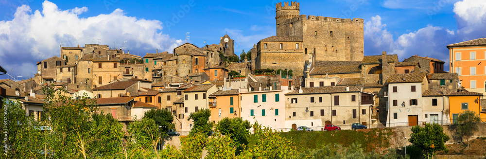 authentic traditional medieval villages (borgo) of Italy - Nazzano Romano with impressive castle