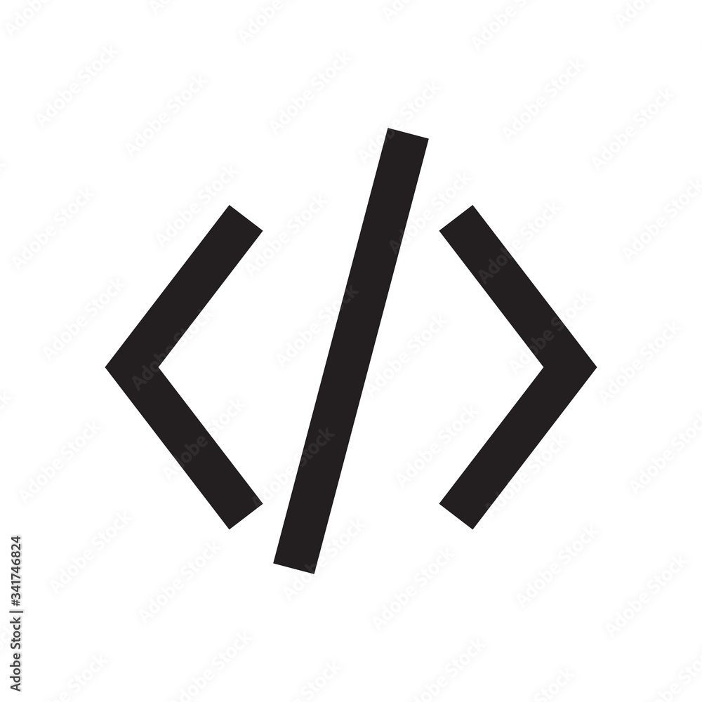 Coding icon. Programming sign. Line icon design. Web development. Coding icon. Programming sign. Line icon design. Web development.