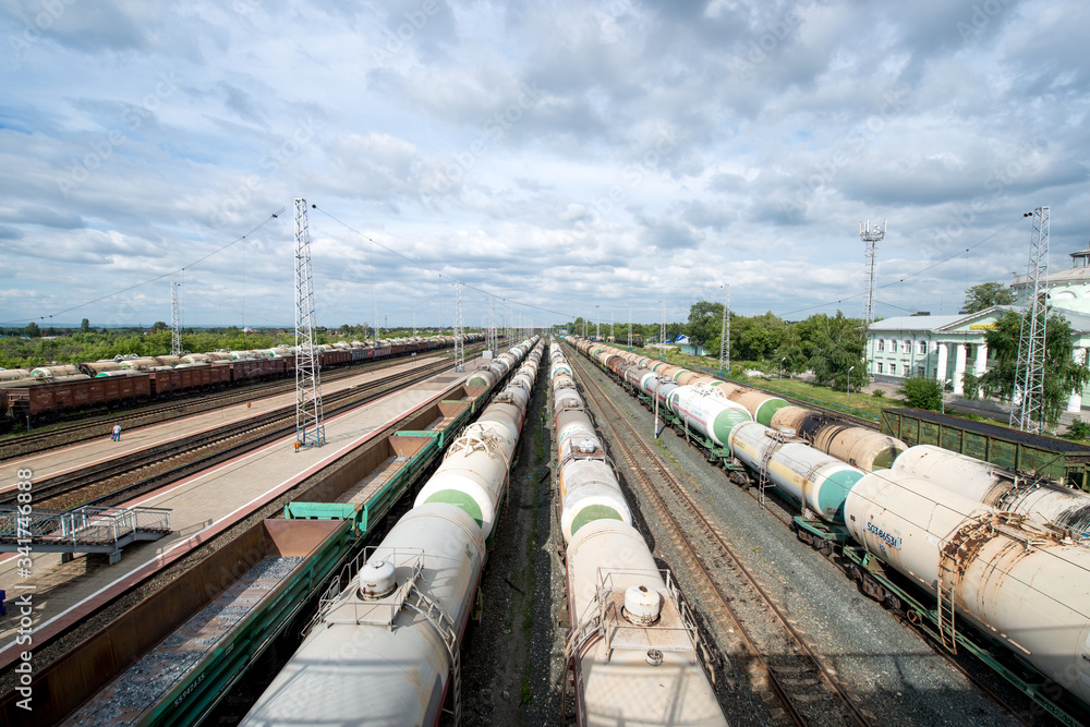 Railway station freight trains, Cargo transport Railway station freight trains, Cargo transport