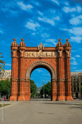 Arc de Triomphe in Barcelona. A popular place for tourists.