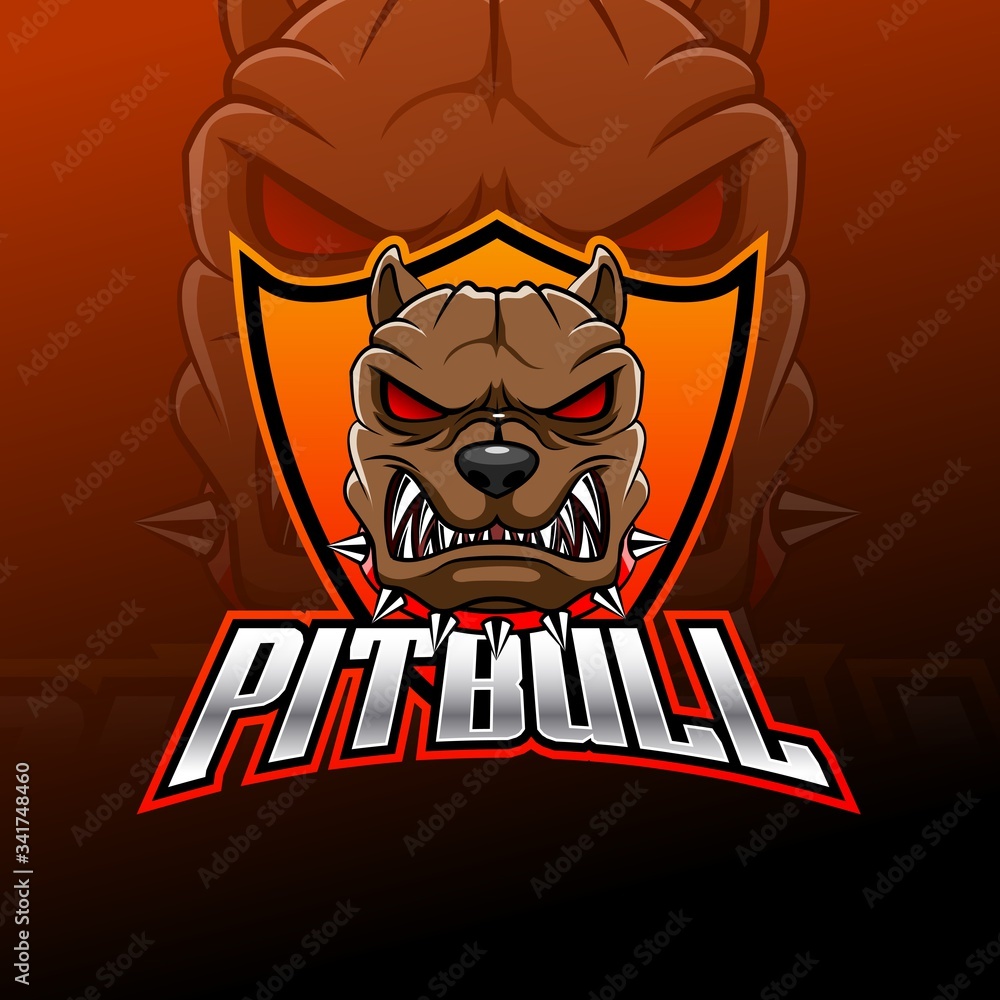 Fototapeta premium Pitbull logo esport design illustrator