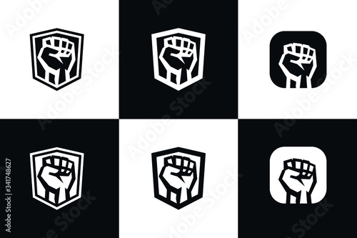 Shield Fist Logo Vector. Perfect for your business.
