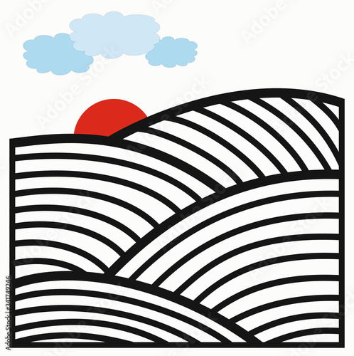 vineyard vector illustration rural landscape
