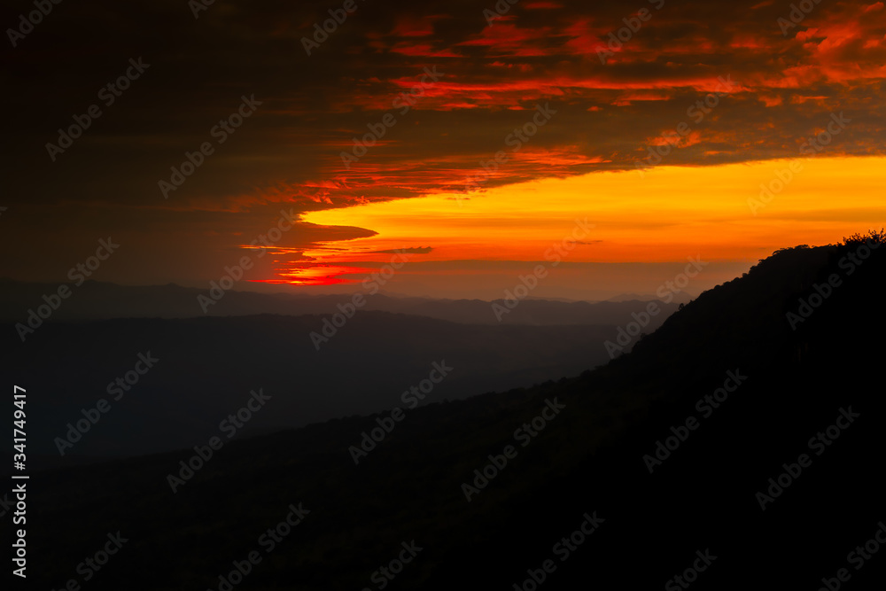 Mountain valley during sunrise. Beutiful natural landsscape in the summer time, Mountain valley during sunrise. Beutiful natural landsscape in the summer time,