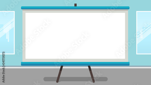 Blank presentation screen. White board for business, empty paper, vector illustration. flip chart whiteboard.
