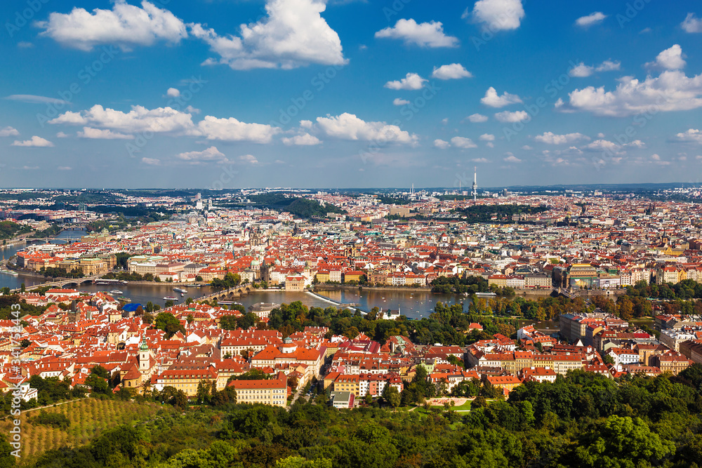 Top view of Prague, panorama. Czech Republic