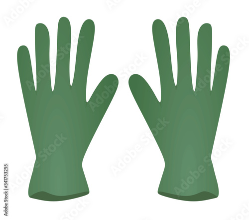 Hygienic latex gloves. vector illustration