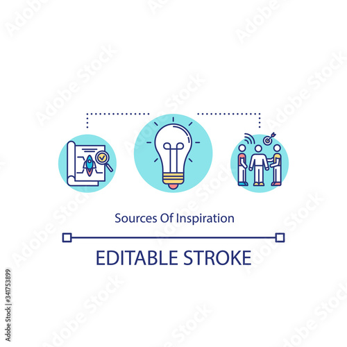 Sources of inspiration concept icon