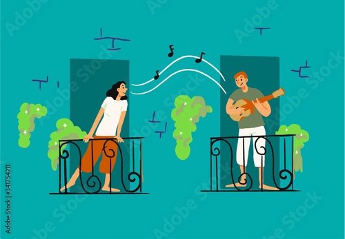 singing in balcony during physical distancing corona