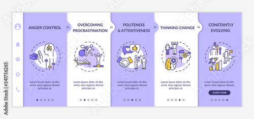 Emotional maturity onboarding vector template