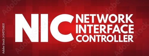 NIC - Network Interface Controller acronym, technology concept background