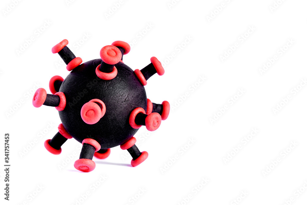Fototapeta premium Bacteria virus on a white background with copy space.