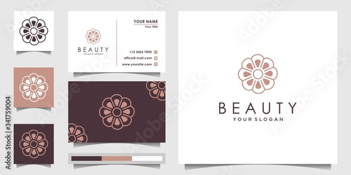 Illustration of a beauty and luxury logo. Template design, Premium vector.