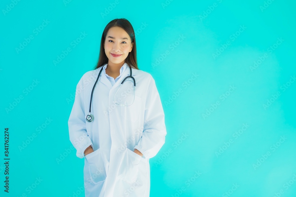 Portrait beautiful young asian doctor woman with stethoscope