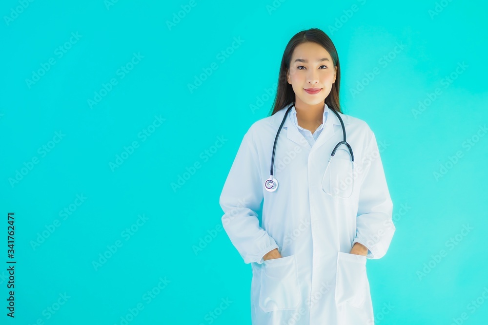 Portrait beautiful young asian doctor woman with stethoscope Portrait beautiful young asian doctor woman with stethoscope