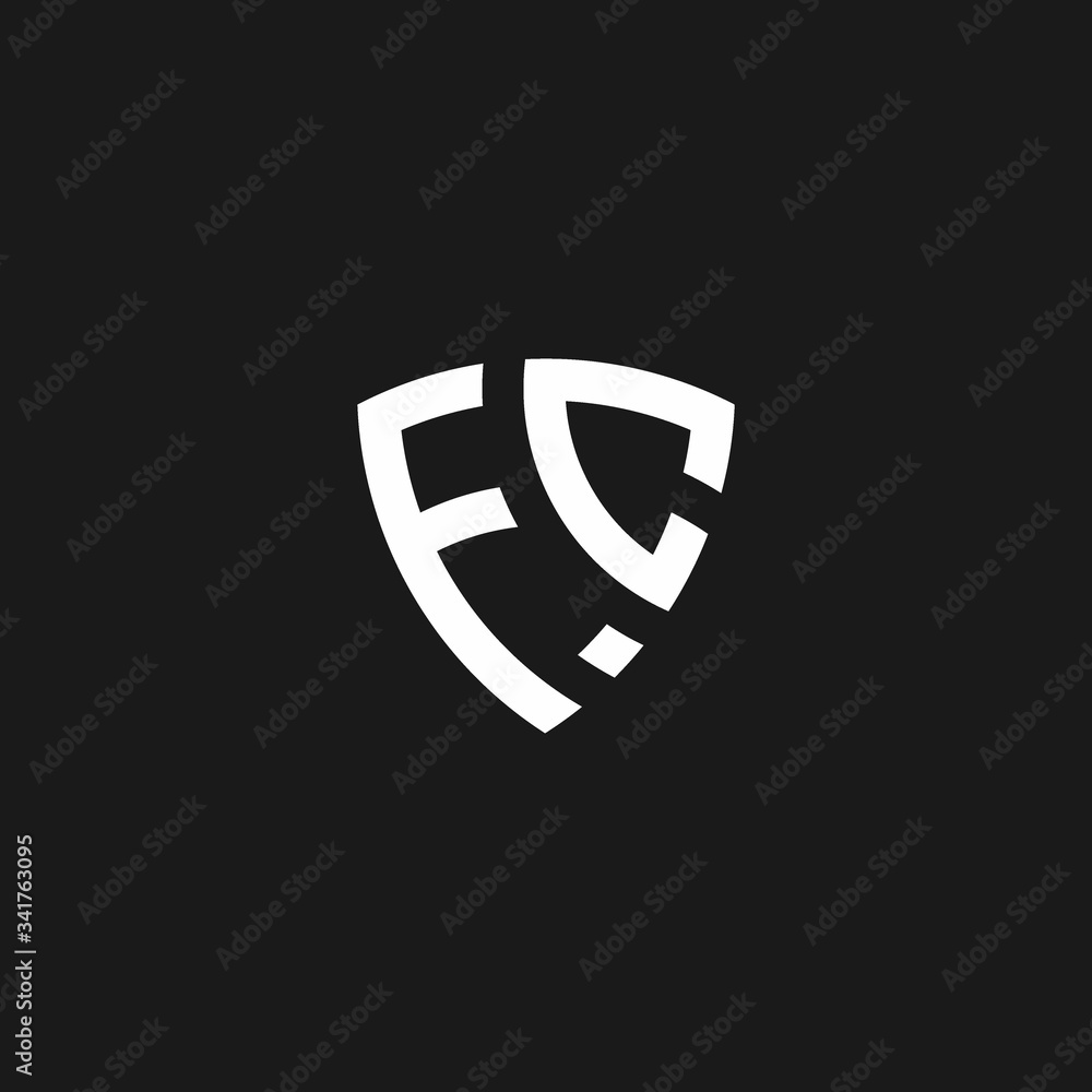 FC monogram logo with shield shape FC monogram logo with shield shape