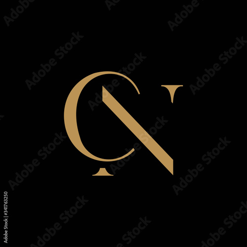 Initial letter cn or nc logo vector design templates photo