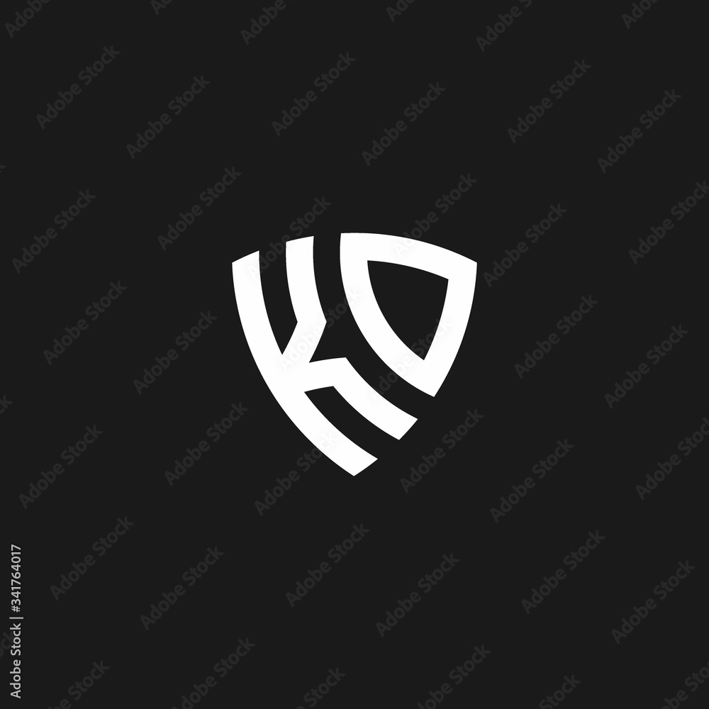 KD monogram logo with shield shape KD monogram logo with shield shape