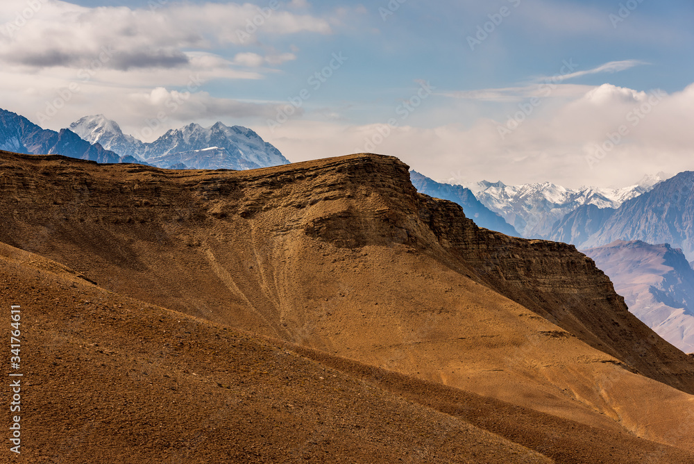 view of the Ladakh Range of Mountains from Leh in India view of the Ladakh Range of Mountains from Leh in India