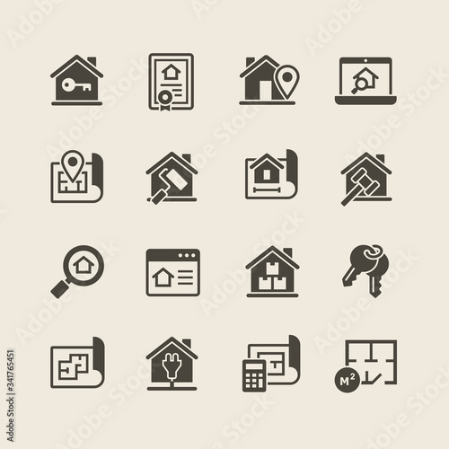 real estate vector icon set