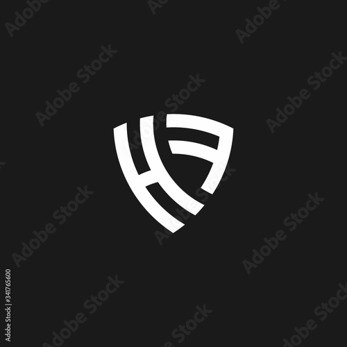 Foto HF monogram logo with shield shape