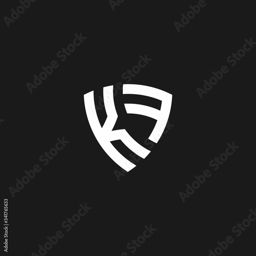 KF monogram logo with shield shape