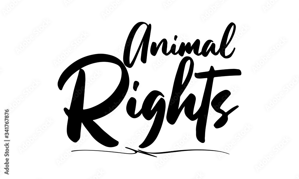Animal Rights Calligraphy Black Color Text On White Background