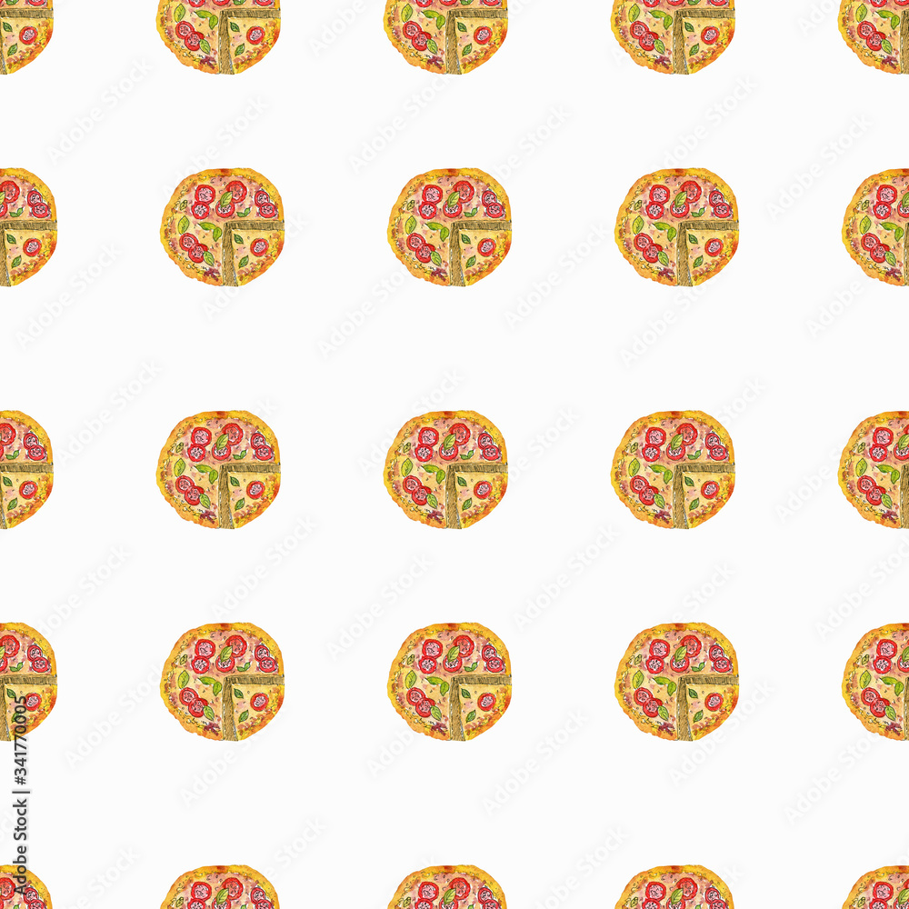 seamless pattern with Italian pizza. seamless pattern with Italian pizza.