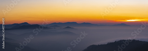 Sunset over the mountains in the Aiako Harriak Natural Park, Euskadi © poliki