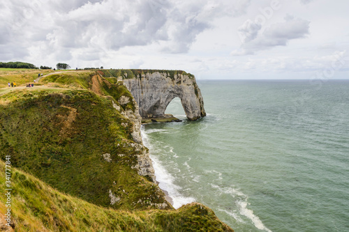 cliffs and beach of etretat in france
