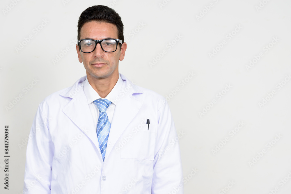Portrait of mature handsome man doctor with eyeglasses Portrait of mature handsome man doctor with eyeglasses