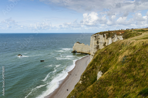 cliffs and beach of etretat in france