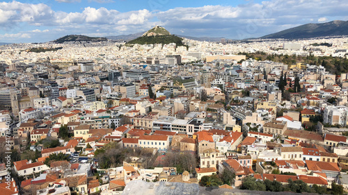 View to the Lycabettus Hill and to the city from Acropolis view point. © Marcin