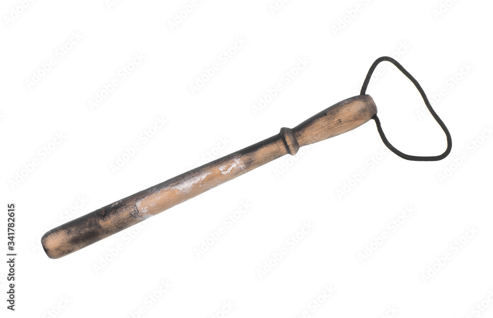 polyseman wooden baton isolated on white background polyseman wooden baton isolated on white background