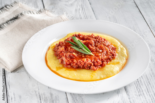 Italian polenta bolognese