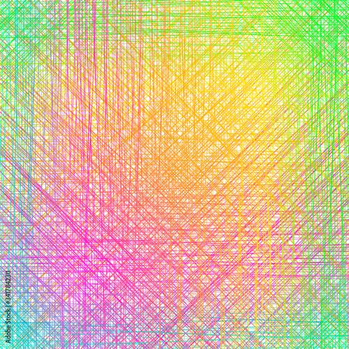 Color pencil hatching texture. Bright abstract background with weaves. Vector illustration.