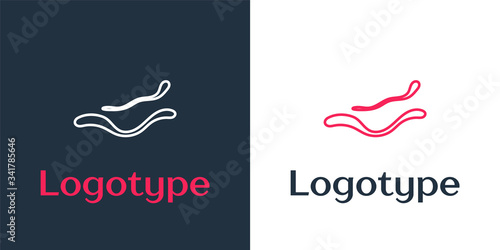 Logotype line Ebola virus disease icon isolated on white background. Logo design template element. Vector Illustration