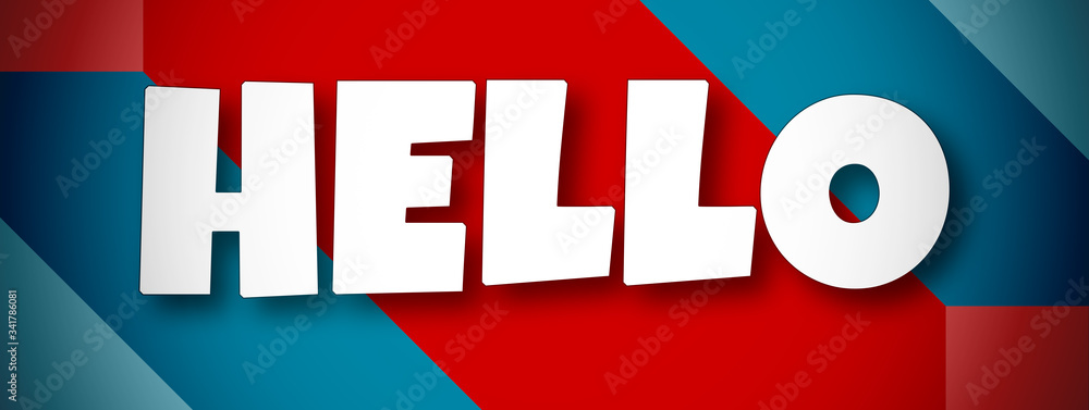 Hello - text written on colourful background Hello - text written on colourful background