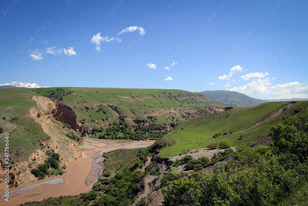 Picturesque landscape near Jalal-Abad, Kyrgyzia