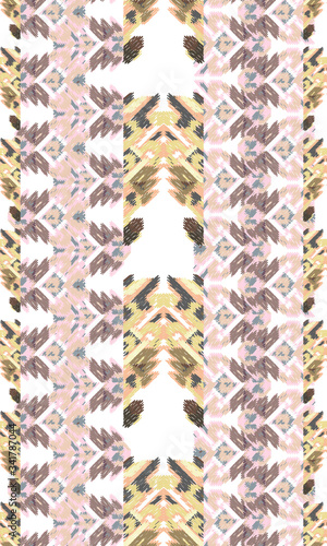 Drapery curves pagan tripe seamless pattern. Indian old surface background. Vector ornament.