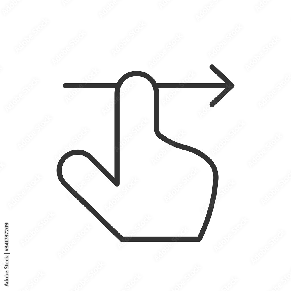 Click hand button icon. Right arrow symbol vector illustration Click hand button icon. Right arrow symbol vector illustration