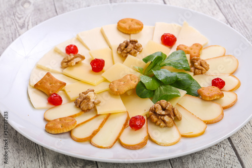 Cheese plate with nuts