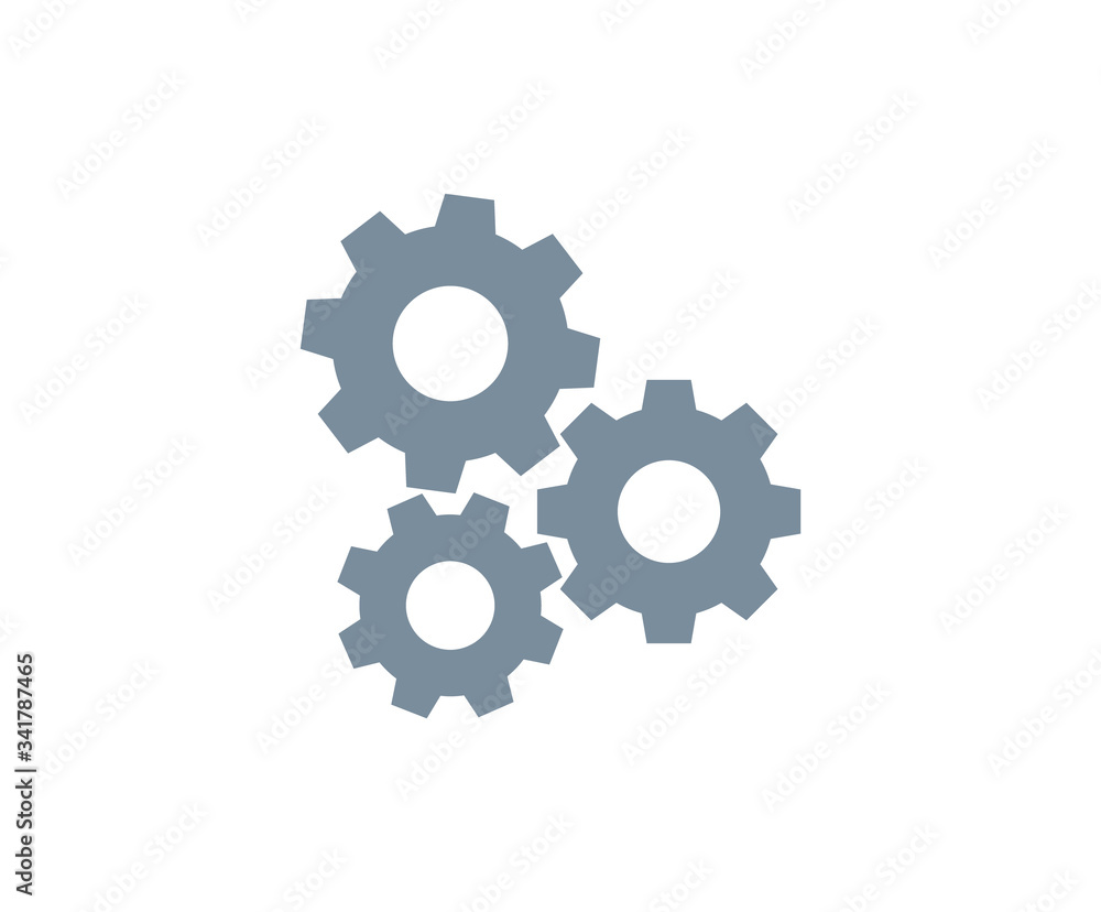 Vector gear icon wheel cog. Cogwheel machine engine gear symbol technology