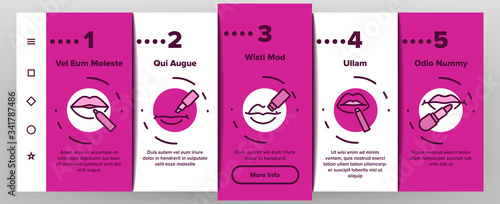 Lip Balm Cosmetic Onboarding Icons Set Vector. Lip Balm Package And Containers, Tube And Lipstick Fashion Beauty Accessory Illustrations